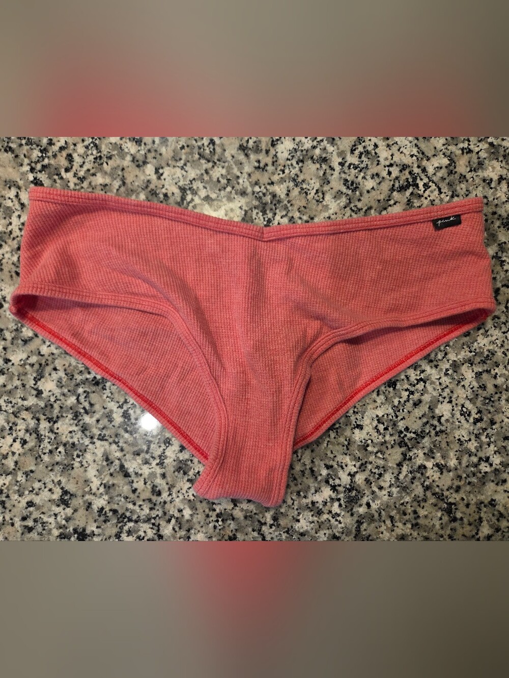 PINK Victoria's Secret Coral Ribbed Teen Hipster Panty
